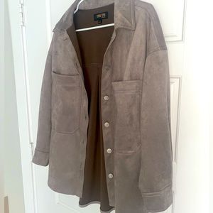 Grey suade button up size S